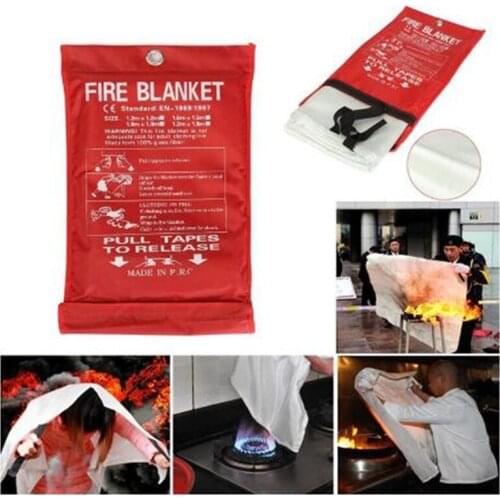 ZK40 1M x 1M Fire Blanket Fiberglass Fire Flame Retardant Emergency Survival Fire Shelter Safety Cover Fire Emergency Blanket