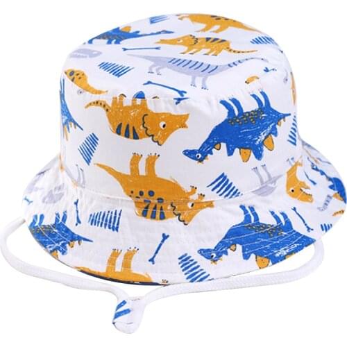 Baby Cap Boys Girls Sun Panama Hat for Toddler Kids Children Cotton Cartoon Printed Outdoor Fashion Basin Bucket Fisherman Hats