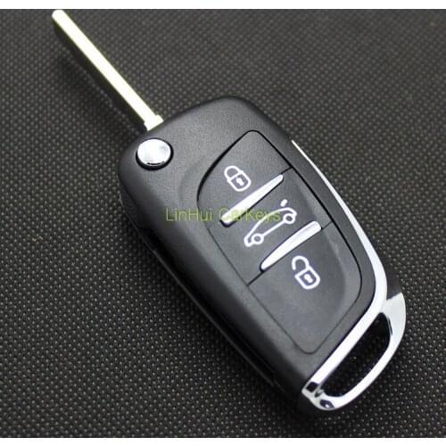 PINECONE for PEUGEOT 307 408 308 New Key Shell 3 Buttons Uncut Blank Brass Blade Modified Car Key ABS Shell 1 PC No Groove