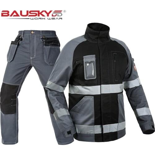 Bauskydd Work Overalls Men Protective Coverall Repairman Trousers Working Uniforms hi vis Workwear Plus Size Free Shipping