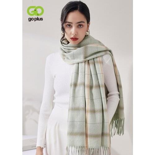 GOPLUS Scarf Women Luxury Korean Style Scarves 2021 Plaid Soft Bufandas Tassel Female Pink Foulard Jersey Pareo Echarpe Shawl