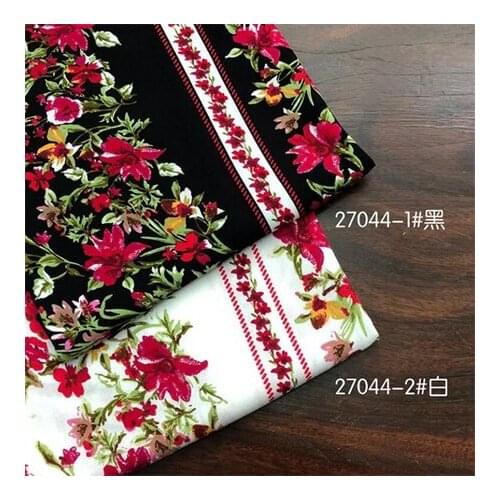 Rayon fabric dark floral printed fabric dress fabricLFCK080099