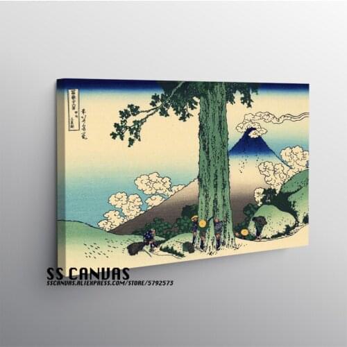 Japanese Ukiyo-e vintage Style Wooden Frame Canvas Painting Decor Wall Art Bedroom Home Room Framed Decoration Prints Poster