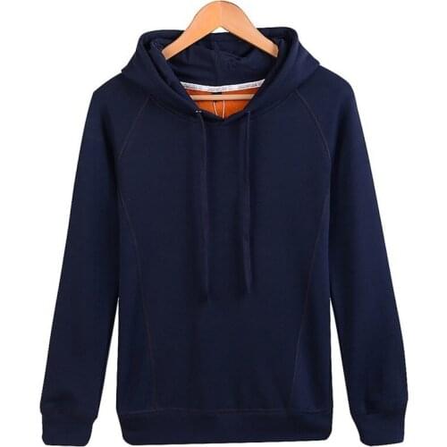 Winter New Mens and Womens Hoodie Plus Velvet Thick Super Soft Stretch Solid Color Drawstring Pullover Hoodie