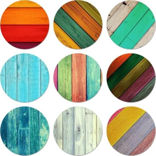 58mm Pattern Wood Icons Pins Badge Decoration Brooches Metal Badges For Clothes Backpack Decoration