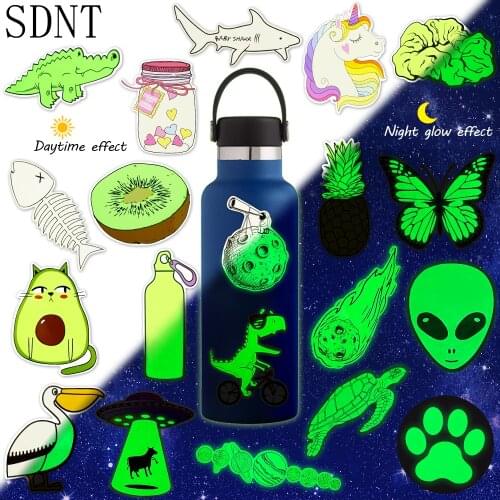 10/20 PCS Glow in the Dark Kawaii Stickers for Children Girl Cute Neon Waterproof Vinyl Sticker for Bike Car Laptop Sticker Pack