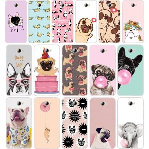 106AA Pug French Bulldog Silicone TPU Cover Phone Case On Case For Huawei Y3 II Y5 II Nova 5T GR3 P40 Lite E Case Soft