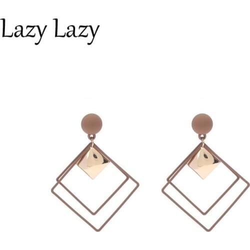 2020 New Fashion Female Round Dangle Drop Korean Earrings For Women Geometric Round Heart Gold Earring Wedding Jewelry