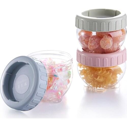 3 Pcs Portable Snacks Storage Jar Plastic Sealed Cans Spice Teas Beans Candy 85AC