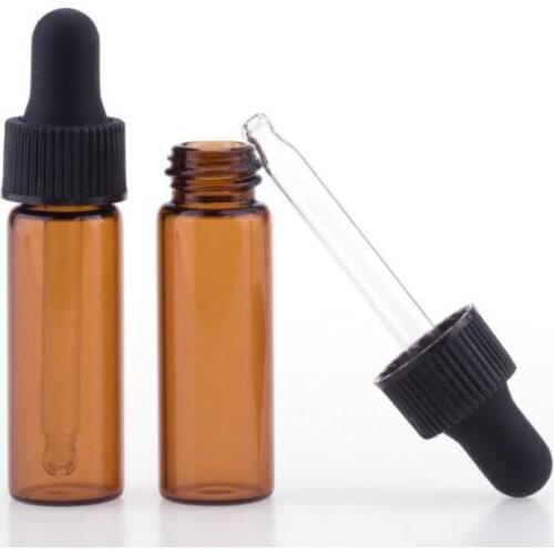 4ml Red-Amber Glass Dropper Bottle Empty Essential Oil Display Vials Small Perfume Sample Test Bottle LX7314