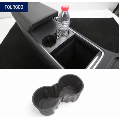 Car Central Console Water Cup Holder for Tesla Model 3 Y 2021 Silicone Skid Proof Double Hole Holder