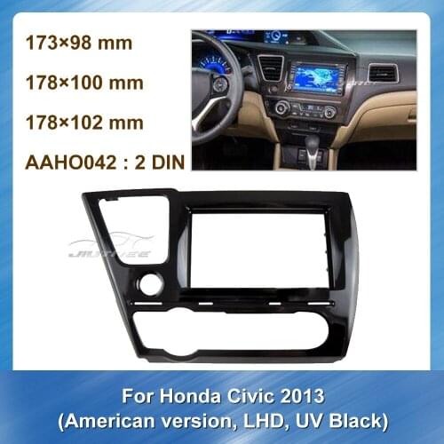 Car Radio audio Fascia For Honda Civic 2013 American version LHD UV Black Car DVD Adapter Frame Dash Kit Mount Bezel Fascia