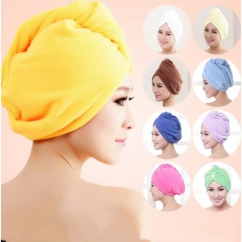 Women Bathroom Super Absorbent Quick-drying Thicker microfiber Bath Towel Hair Dry Cap Salon Towel