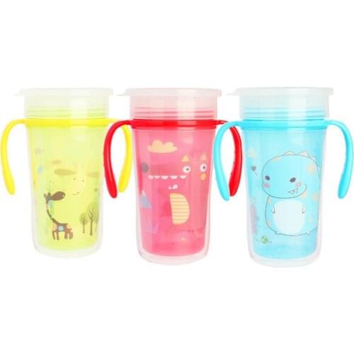 Water Cup Double Handles Large Diameter BPA Free Baby Cartoon Sippy Cup Birthday Gift for Home Use