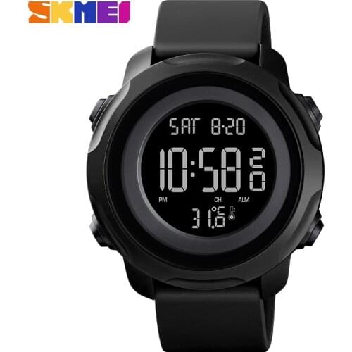 SKMEI Digital Watch Body Temoerature Fashion Mens Watches Led Light Wristwatch 50M Waterproof Clock Men Relogio Masculino Males