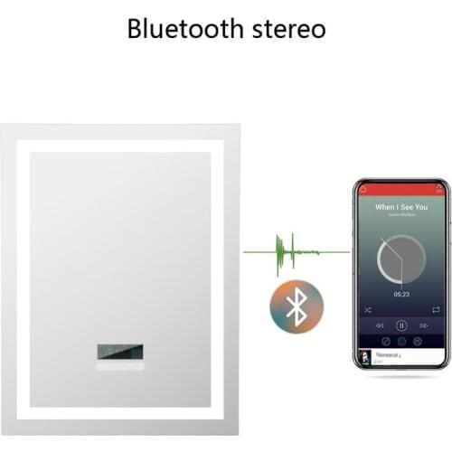 80x60 Dimmable LED Bathroom Mirror With Anti-fog Bluetooth Home Bathroom Mirror
