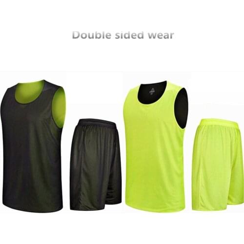 Double Sided Wearable Basketball Jerseys Kits Breathable Men and Children Basketball Training Uniforms kits Sportswear Clothes