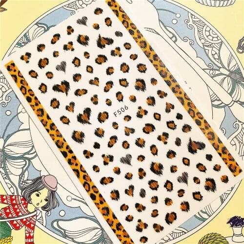 F-506 F-507 F-510 Leopard pattern Snake pattern 3D Back glue Nail Art Stickers Decals Sliders Nail ornament decoration