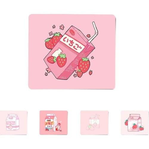 FHNBLJ Top Quality Cute Japanese Strawberry Milk Rubber Mouse Durable Desktop Mousepad Top Selling Wholesale Gaming Pad mouse