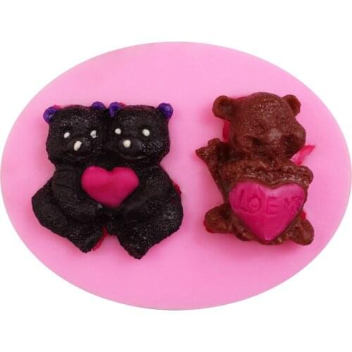 DIY tool kitchen creative accessories diy cupcake bake bear diy soap silicone pudding bakery biscuit cake mold Gift