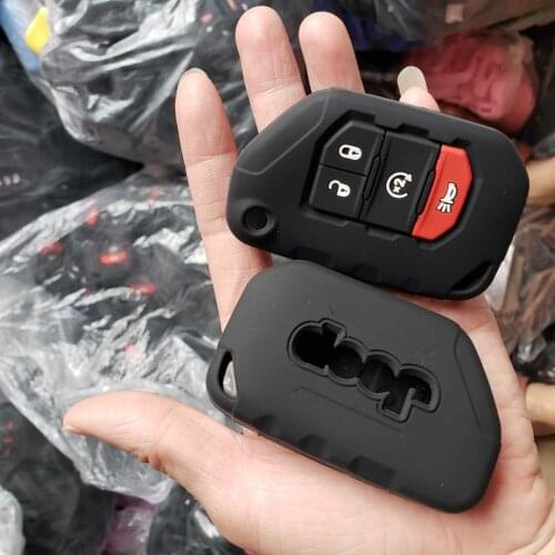 Key Remote FOB Case Cap Funda For Jeep Wrangler JL JLU Flip Protect Entry Bag Holder