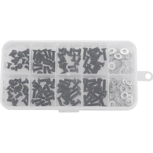 Screws Box Set for 1/10 HSP Traxxas Tamiya HPI Kyosho D90 SRC10 Remote Control RC Car Parts 180pcs