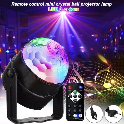 US/EU Standard Mini RGB LED Crystal Ball Stage Effect Lighting Lamp Bulb Party Disco Club DJ Light Laser Show Lumiere Beam