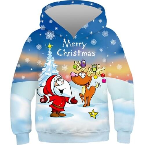2020 Fashion Ugly Christmas Sweater Women Christmas Sweater Santa Claus Child Ugly Novelty Snowman 3D Sweater hooded sweater