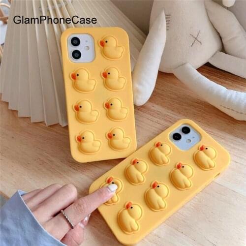 GlamPhoneCase Yellow Duck Phone Case For iPhone12Pro/max 11Pro/Max XS Max XR Soft Silicone Cover For iPhone11 7 8Plus Case
