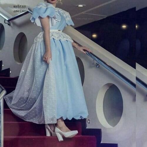 New Arrival Abiye Dubai Evening dresses Long 2020 Ivory Lace appliques party long dress Robe de soiree Arabic evening dress