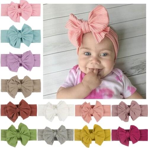 Baby Boy Girl Bow Hair Band Childrens Seamless Super Soft Nylon Headbands Cute Princess Kids Headwear Hair Accessories New