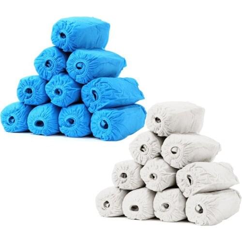100Pcs Disposable Shoe Covers Non-woven Protection Overshoes Dustproof Shoecover
