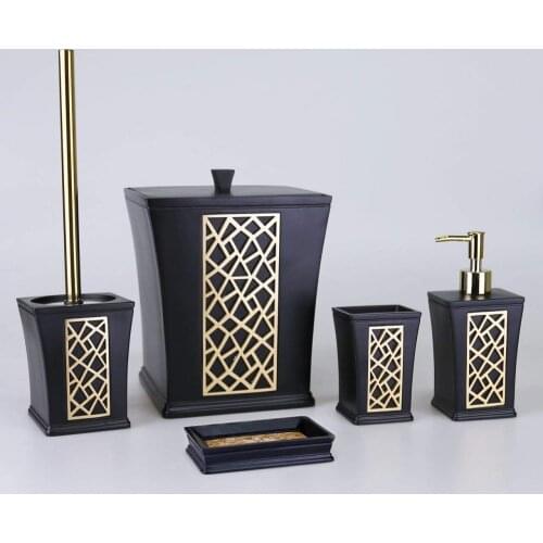 By Selim Mirage Bathroom Set Black-Gold