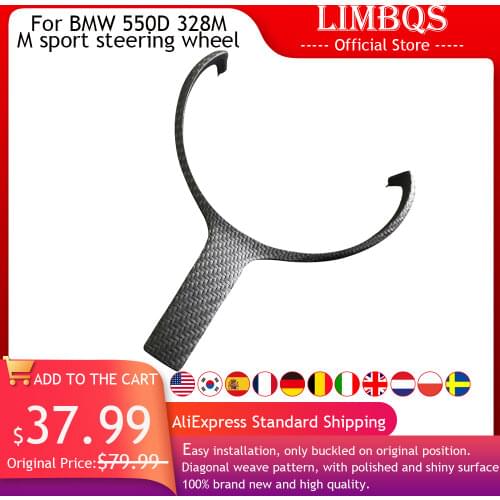 Dry carbon fiber steering wheel trim for BMW 550D 328M M sport steering wheel upgrade for BMW F10 F20 F30 F32 F34 F48 F25 F26