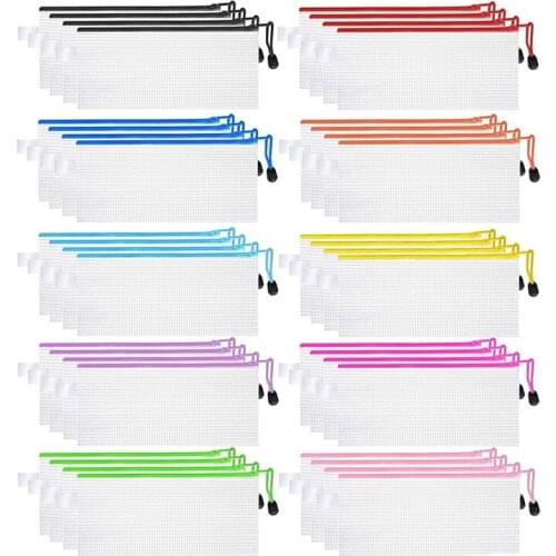 Zipper Mesh Pouch,Waterproof File Storage Bags, Multipurpose for Organizing Office Supplies Cosmetics Bags