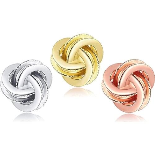 Huitan Chic Womens Stud Earrings Twist Ball Shaped Simple Earrings for Teens Fashion Contracted Piercing Ear Jewelry Wholesale