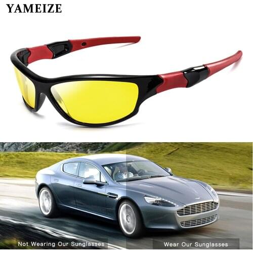 YAMEIZE Night Vision Sunglasses Men Polarized Glasses For Driving Safety Classic Glasses Women UV400