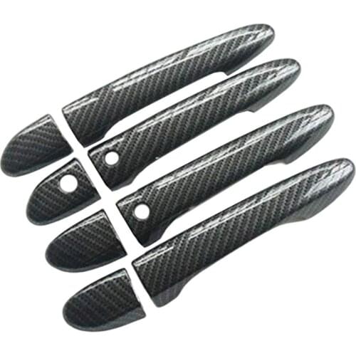 Sport Carbon Fiber Style Door Handle Cover Trim for Mazda 2 3 6 CX-3 CX-5 CX-9 (with Keyless Holes)