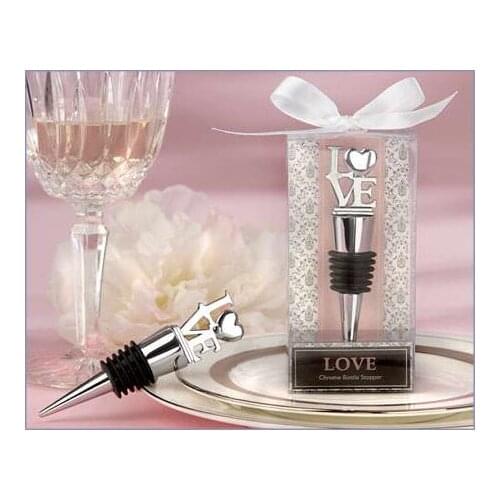 Wedding Favor Gift 10PCS/LOT Metal "LOVE" Wine Bottle Stoper Party & Wedding Souvenirs