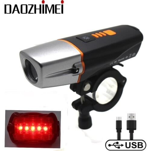 Bike lights waterproof USB charging18650 Built-in battery Mountain bike IP65 Rain night riding headlights equipment accessories