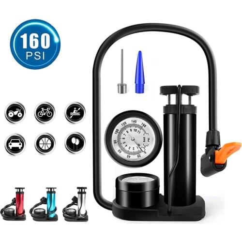 Bicycle Air Pump with Pressure Gauge Foot Pedal MTB Mountain Road Bike Pump Ultra-light Floor Cycling Inflator Bike Air Pump
