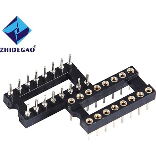ZHIDEGAO 10pcs DIP14 Round Hole 14 Pins 2.54MM DIP IC Sockets 14 PIN Solder Type IC Connector