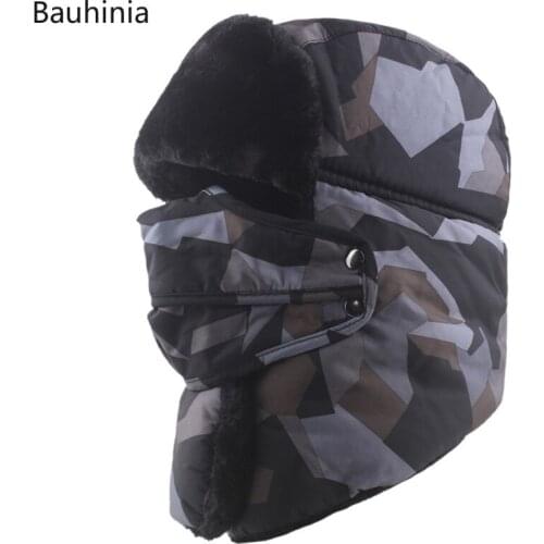 Winter Bomber Hat Plush Earflap Russian Ushanka with Goggles Men Womens Trapper Aviator Pilot Hat Faux Leather Fur Snow Cap