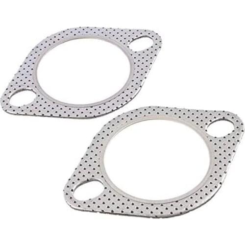 Mild Steel Exhaust Downpipe Flange Gasket for Cars DIY Parts Silver 2Pcs