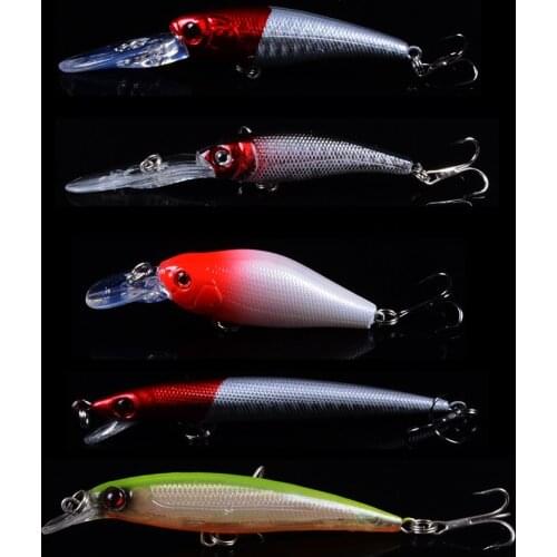 5pcs/lot Fishing Lures Mixed 5 Different Model Hard Baits Artificial Lifelike Bass Crankbait Fishing Tackle Wholesale 3D Eyes