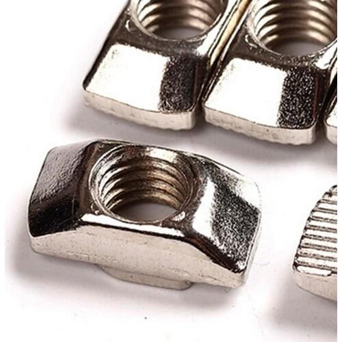50Pc M3/M4/M510*6 For 20 Series Thread T Nut Slot T-nut Sliding TNut Hammer Drop In Nut Fasten Connector High Strength Hardness