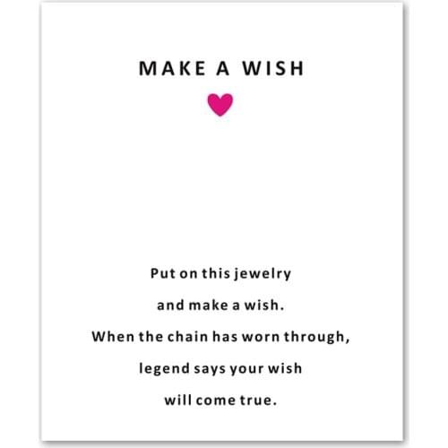 9cmX11cm Make a Wish Jewelry Cards for Necklace Packing Hangtags And Bracelet Wrappers Brown Paper Cards for Jewelry Packages