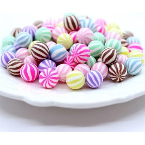 Watermelon Candy Round Resin Cabochons 10pcs 10mm Colorful Jewelry DIY Accessories Material Charms Pendant Decoration