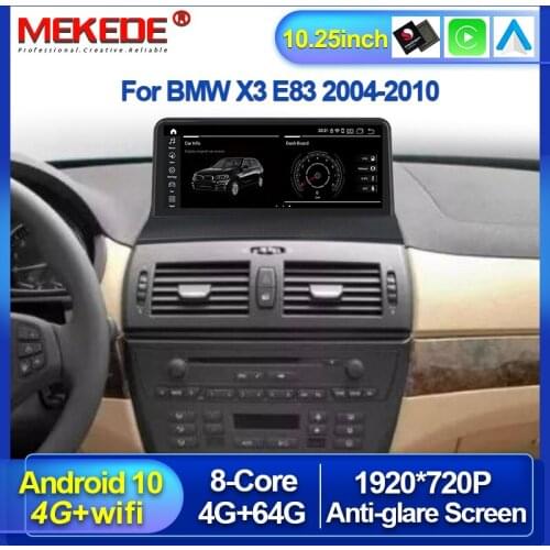 10.25" 1920*720 Android 10.0 Car GPS Navigation Multimedia Player Head Unit For BMW X3 E83 IPS Screen 8 Core 4G LTE Idriver Knob