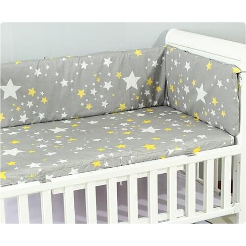 1PC 100% Cotton Baby Crib Bumpers Bedding With Zipper Detachable Bumper Barrier Guardrail Bed Ventilation Soft Bumpers In Crib